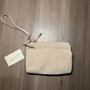 Cream Wristlet Clutch